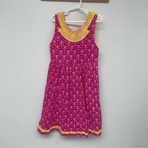 Young Colors Pink Watermelon and Yellow Lemon Dress Girl 6X